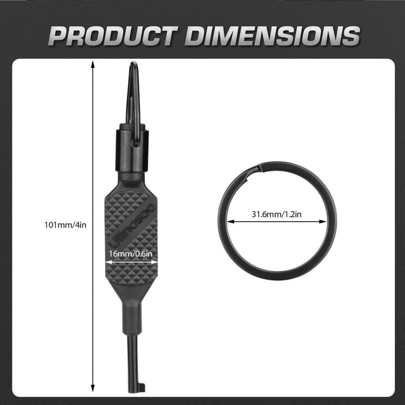 Ullnosoo Flat Knurled Swivel Handcuff Key, 2 Pcs Cuff Key for Standard Handcuffs 4" with Detachable Keyring - Image 4